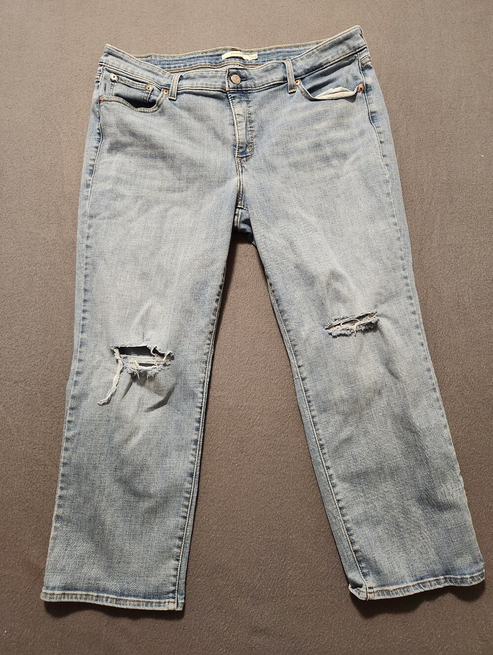Levis Jeans Women Size 20W Blue Boyfriend Distressed Plus Size